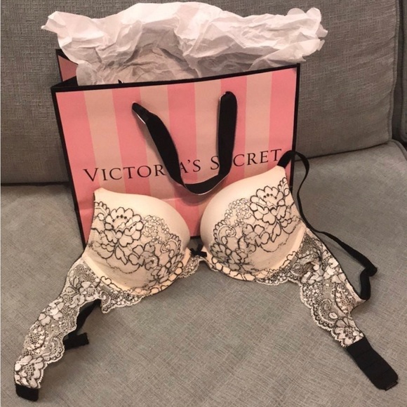 Victoria’s Secret Vintage Floral Embroidery Rhinestones Push Up Bra - Picture 5 of 16